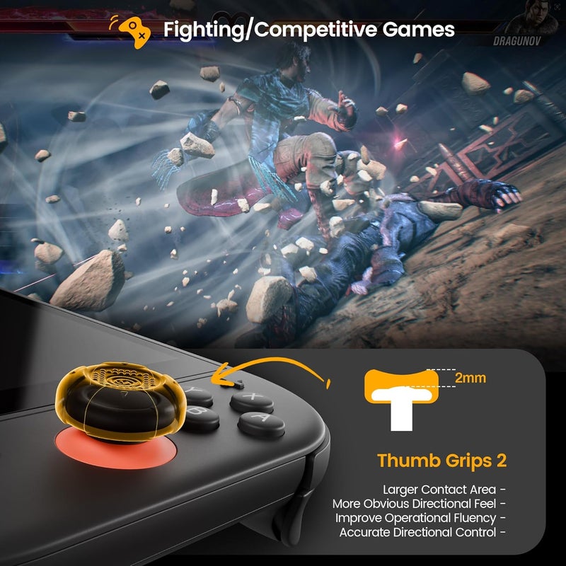 GEEKSHARE G.S.Tac Edge Switch 2 Silicone Thumb Grip Caps Set, Anti-Slip Joystick Cover Caps Compatible with Switch 2 2025, 3 Pairs / 6 pcs - Black - Image 4
